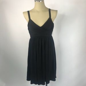 ZARA Basic Strappy Faux Wrap Front Black Dress - Small